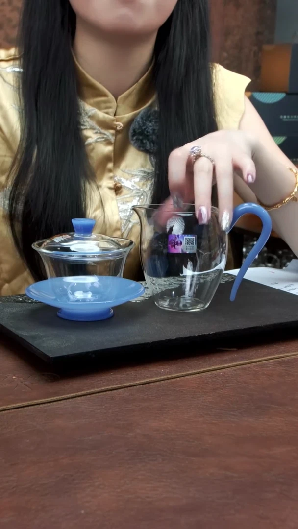 源荷盖碗+怡然茶海 雾蓝玉