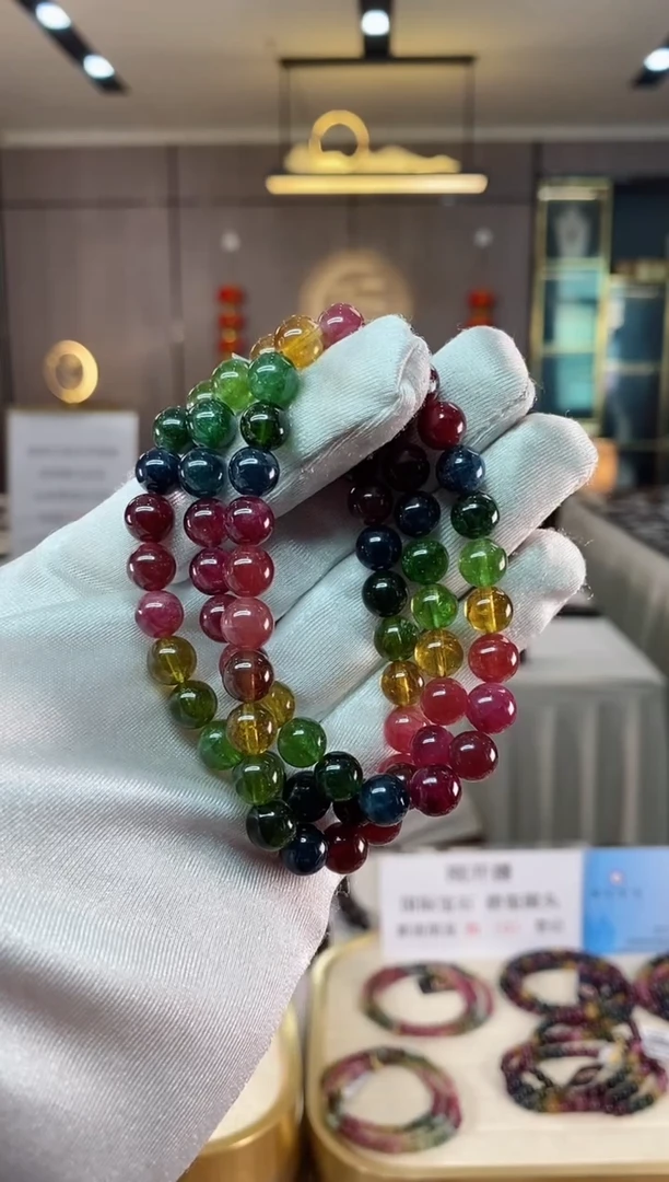 【闪购商品】碧玺三圈手串8mm+未镶嵌（多样性发一条）xion