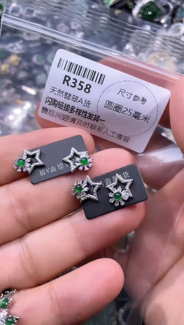 【闪购商品】翡翠颈饰未镶嵌R358耳钉 多样性发其一