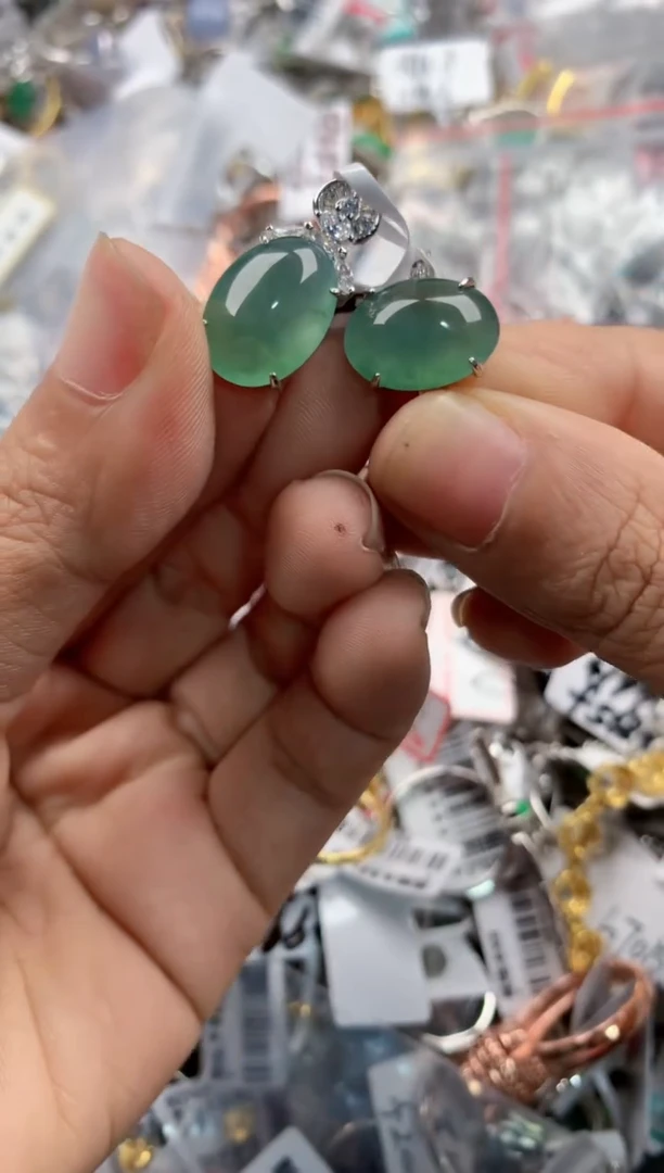 银S925镶嵌戒指翡翠333             3