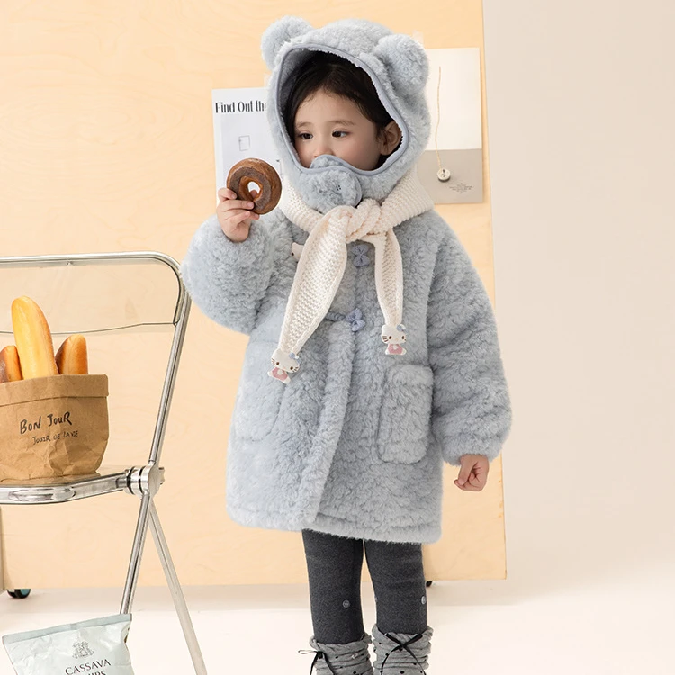 【ZMMY严选童装】冬季新款儿童韩版加绒加厚毛毛连帽外套85120501