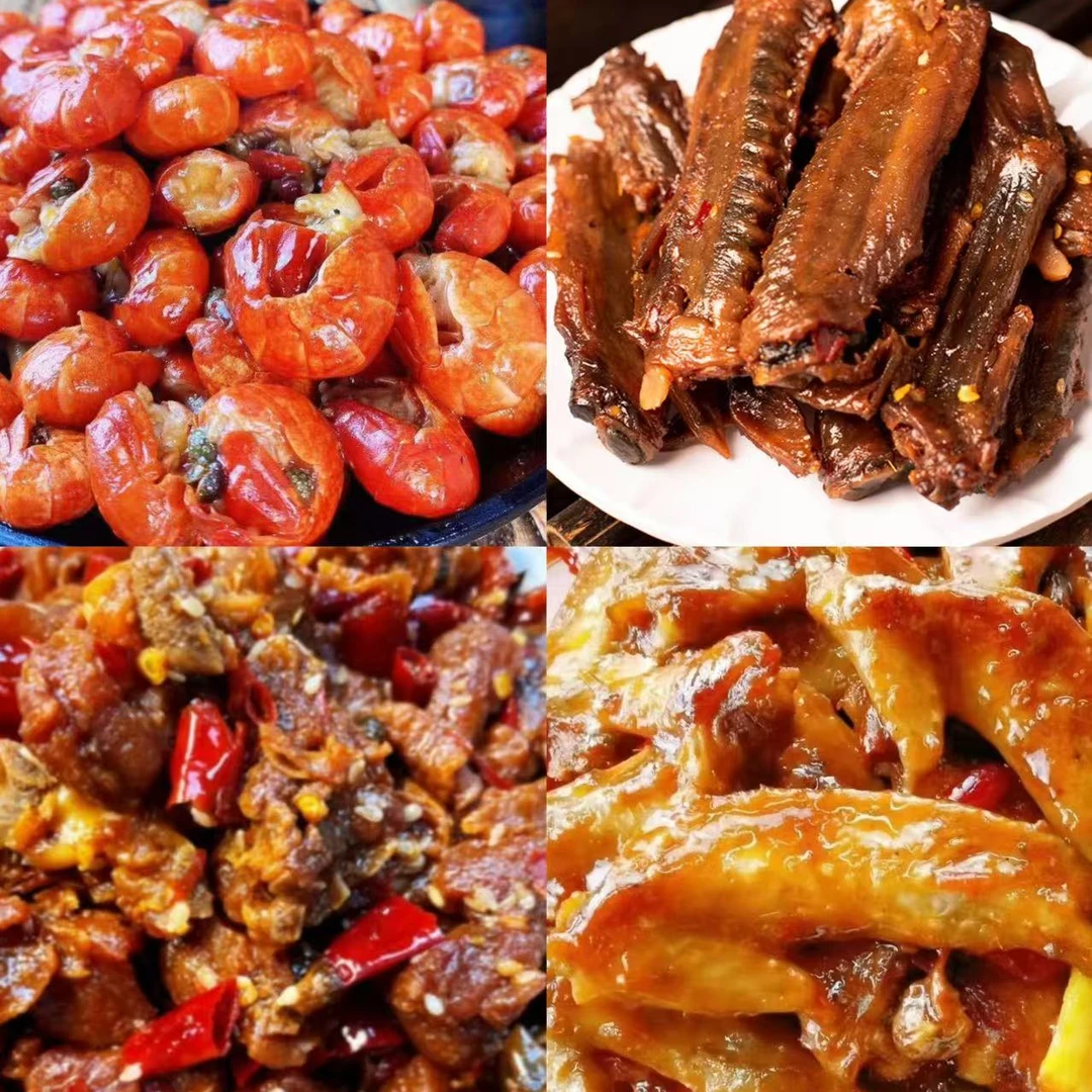 馋二猫零食套餐虾尾辣子鸡鸭翅鸭头甲鱼鸡翅尖排骨牛哇