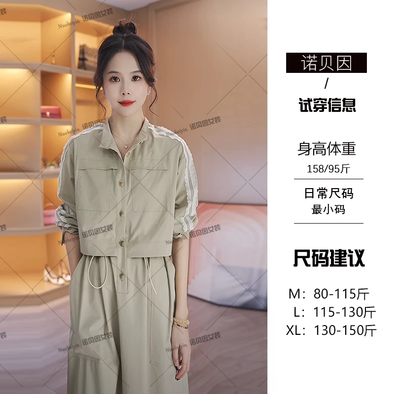 nuobeiyin/诺贝因春季蕾丝拼接休闲气质工装风连衣裙 NNBY660534