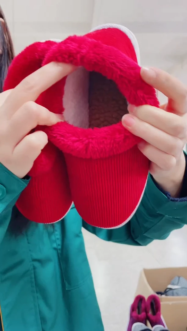 红色毛圈棉鞋37码