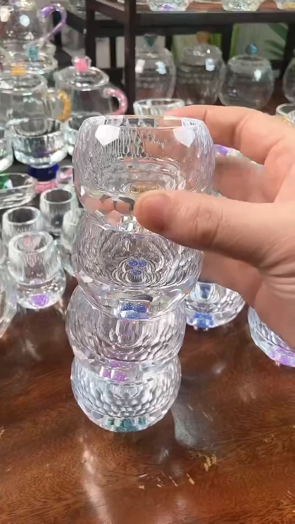 【闪购商品】玺宴新款水晶罗汉杯绿松石紫罗兰蓝钻金箔