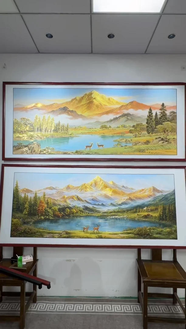 日照金山浮雕描金180*80