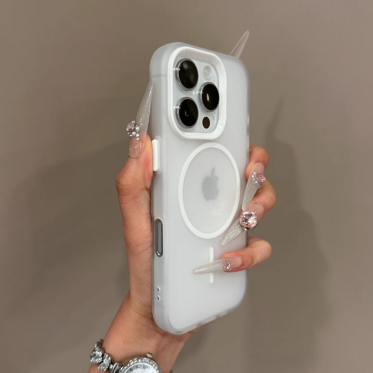 简约肤感磨砂磁吸适用iPhone16promax新款苹果15pro手机壳14软12