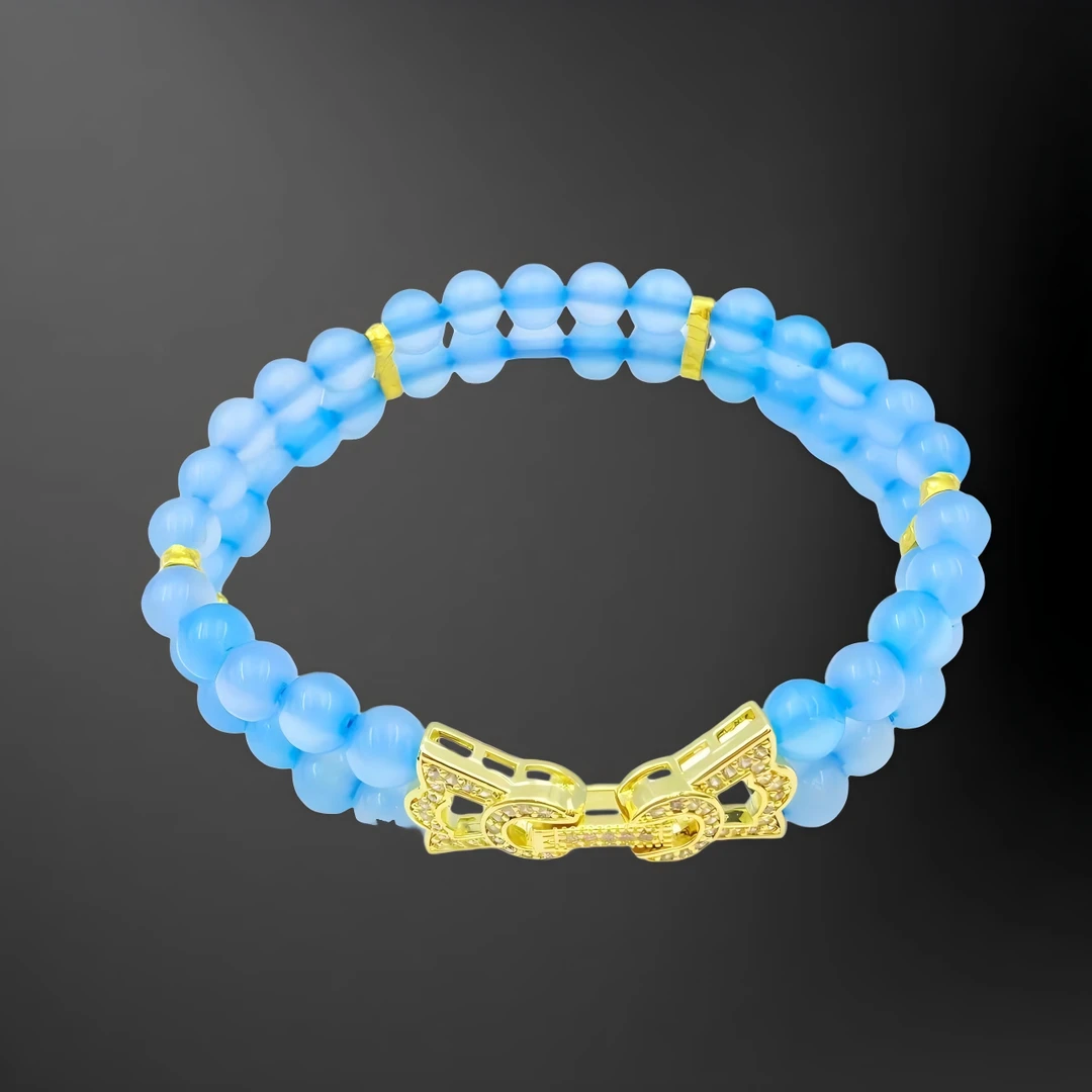 轻奢三圈海蓝手链S992J