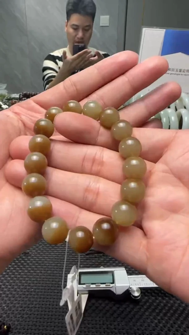 未镶嵌手串和田玉若羌糖手串卡12