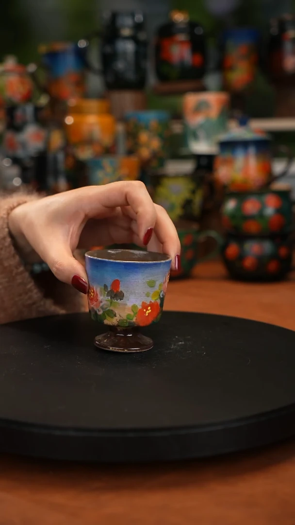 紫砂油画手绘釉下彩