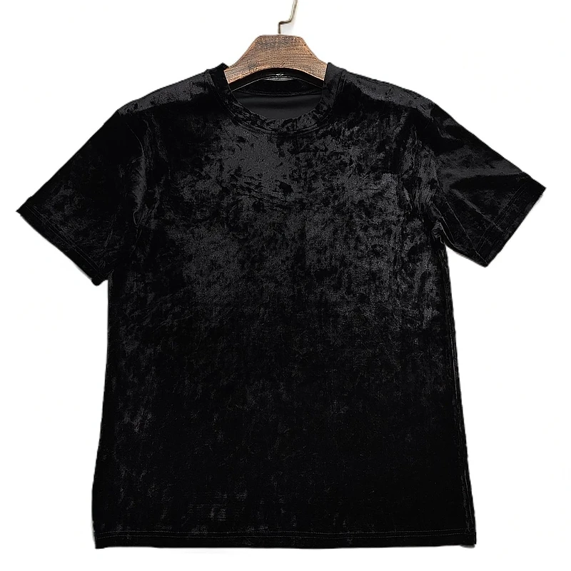 2025秋季新品男士时尚潮牌宽松款厚料半袖休闲百搭复古高品质圆领