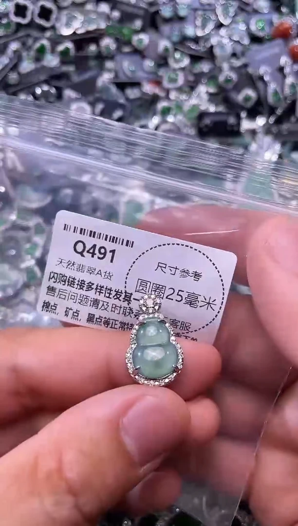 翡翠未镶嵌颈饰Q491吊坠