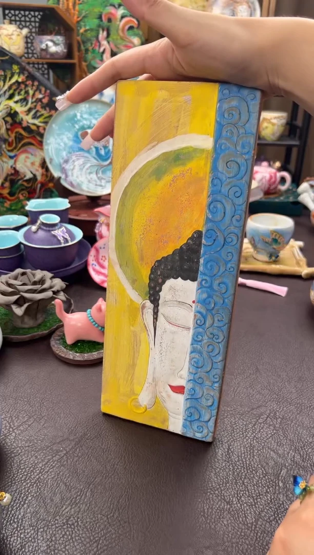 应物堂手绘缤纷吸水茶盘（长）