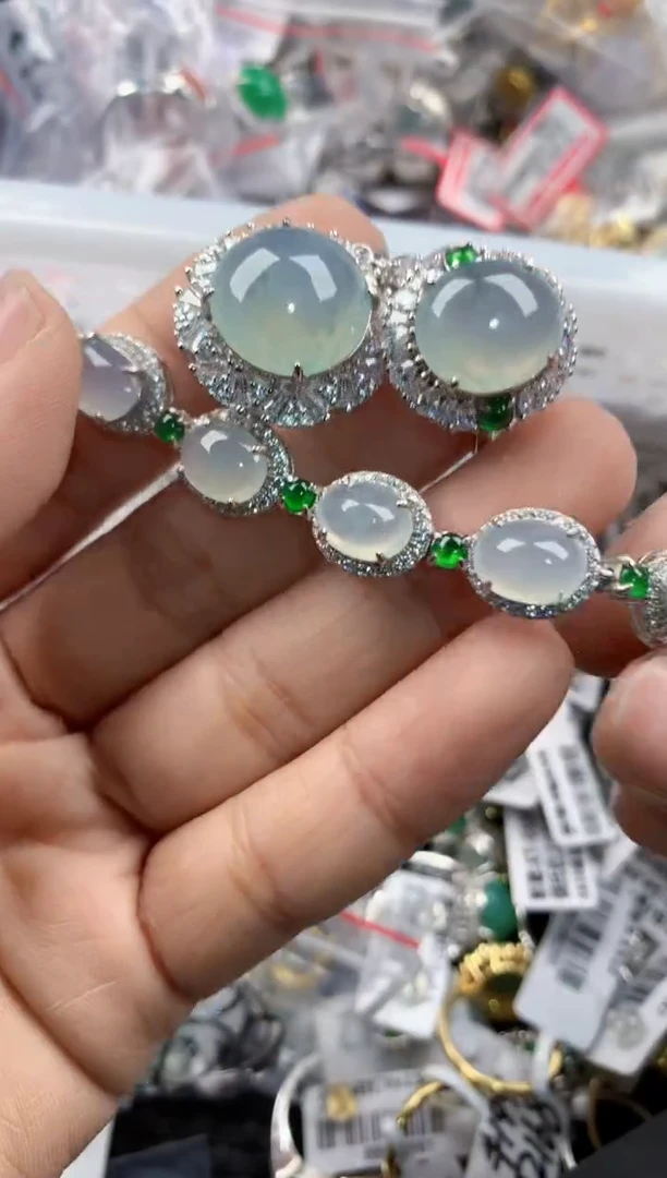 银S925镶嵌戒指翡翠4444         9