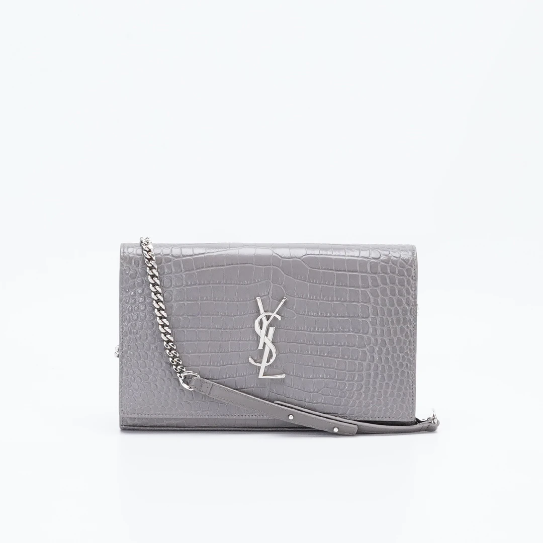 95新 YSL/圣罗兰 【总仓】kate中号风琴款鳄鱼纹亮面/BG23007094