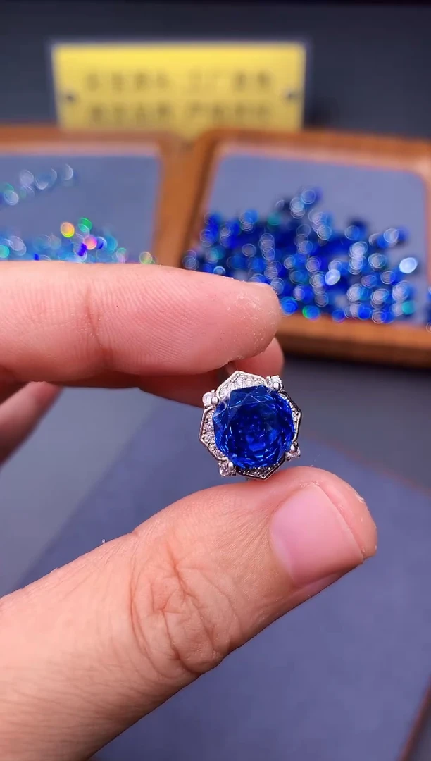 托帕石戒指银S925镶嵌0000