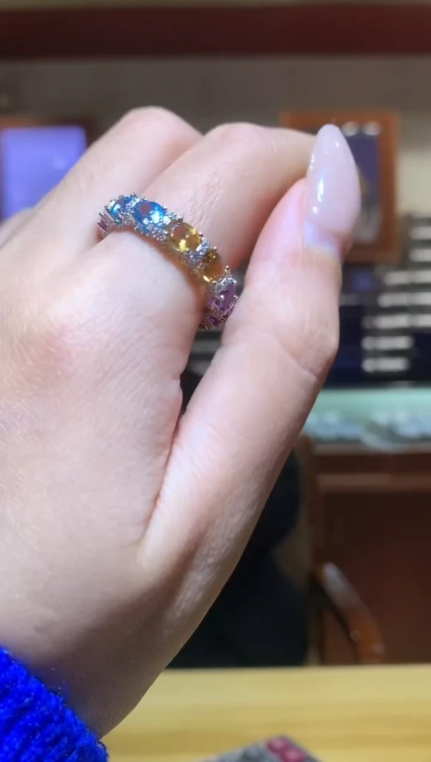 银S925镶嵌戒指托帕石【宝石世家严选】