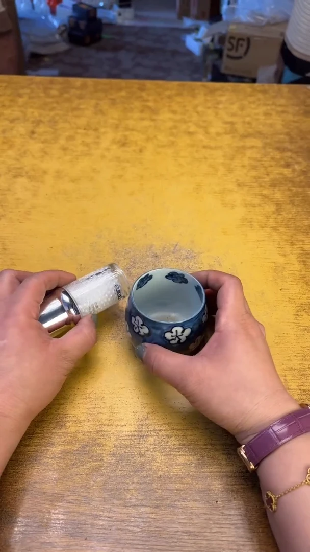 瓷器瓷器瑕疵脏旧164鱼子碗