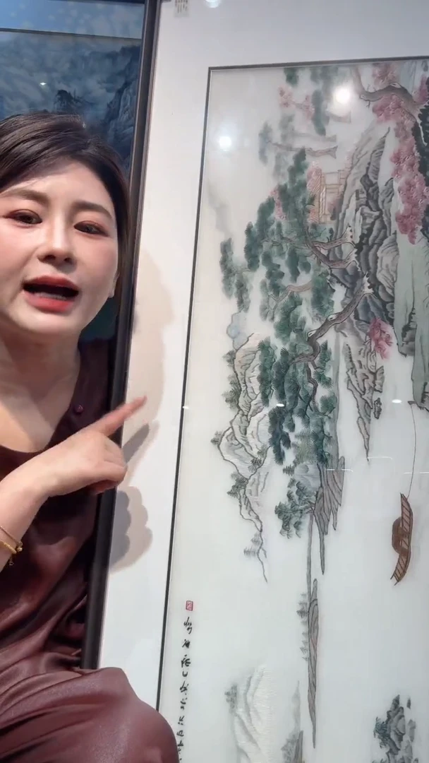 刺绣非遗苏绣手工刺绣单面绣横版山水