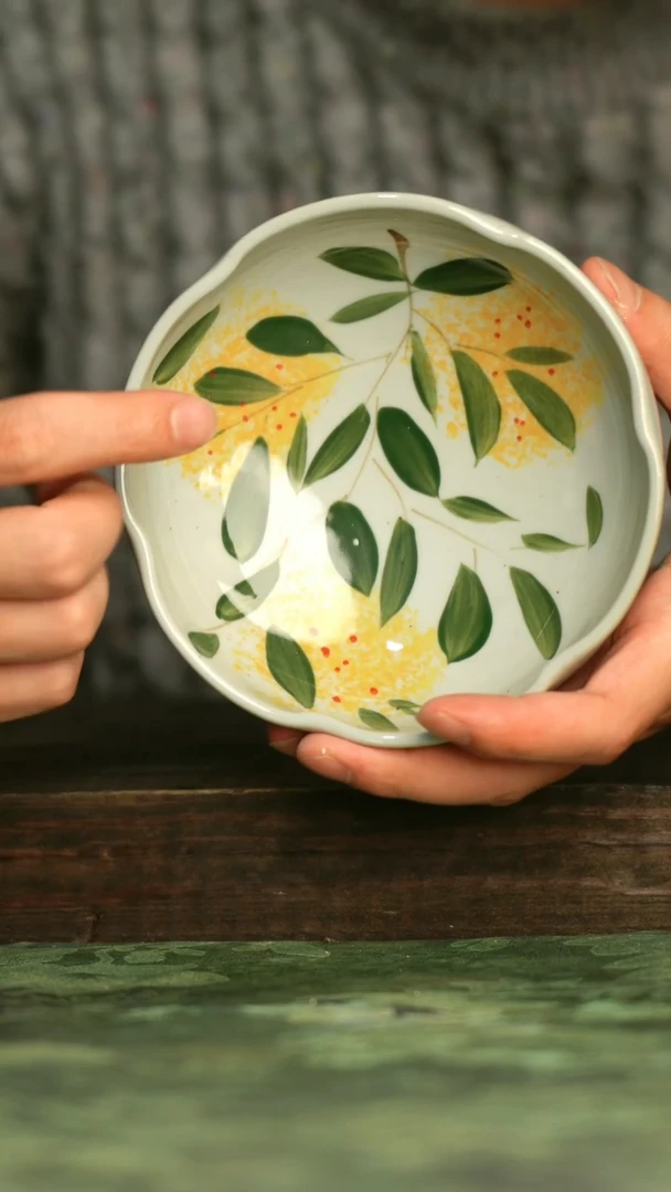 陶瓷青诗集手工手绘瓷器