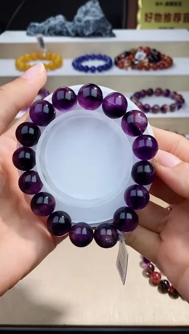 未镶嵌手串水晶紫超七单圈13m+