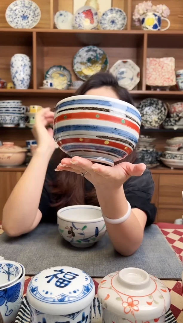 瓷片水玉驹筋12.5cm多用丼
