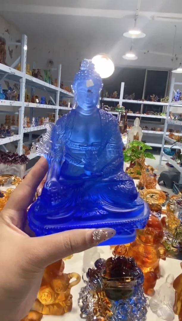 手工艺品琉璃887药师 古法琉璃 微瑕介意勿拍 不退不换