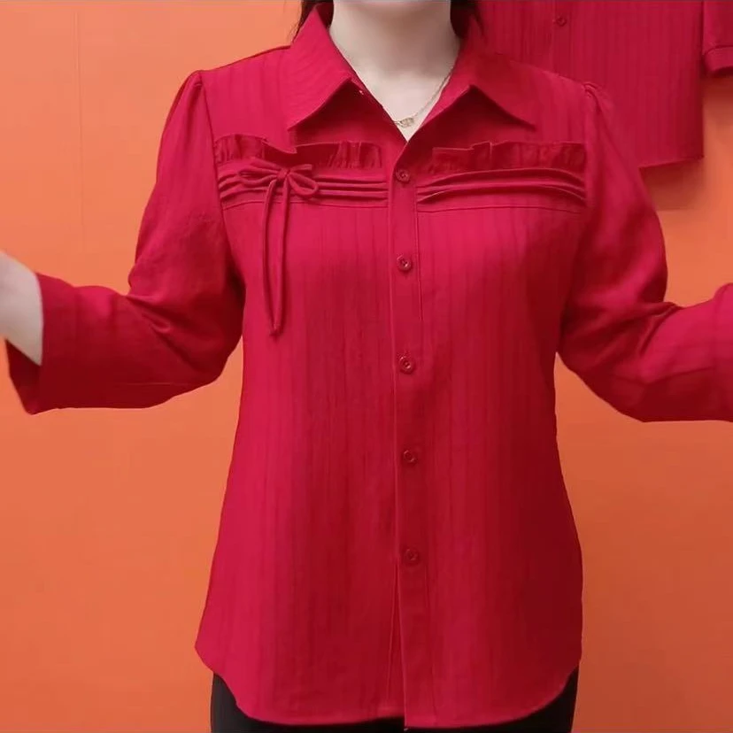 2025时尚新中式妈妈装开衫洋气中老年女装七分袖衬衫女9896
