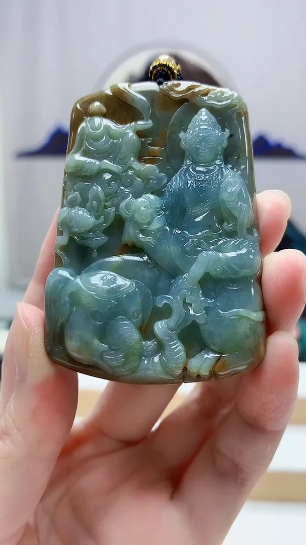 未镶嵌定制翡翠5159zm-毛货挂件普贤19