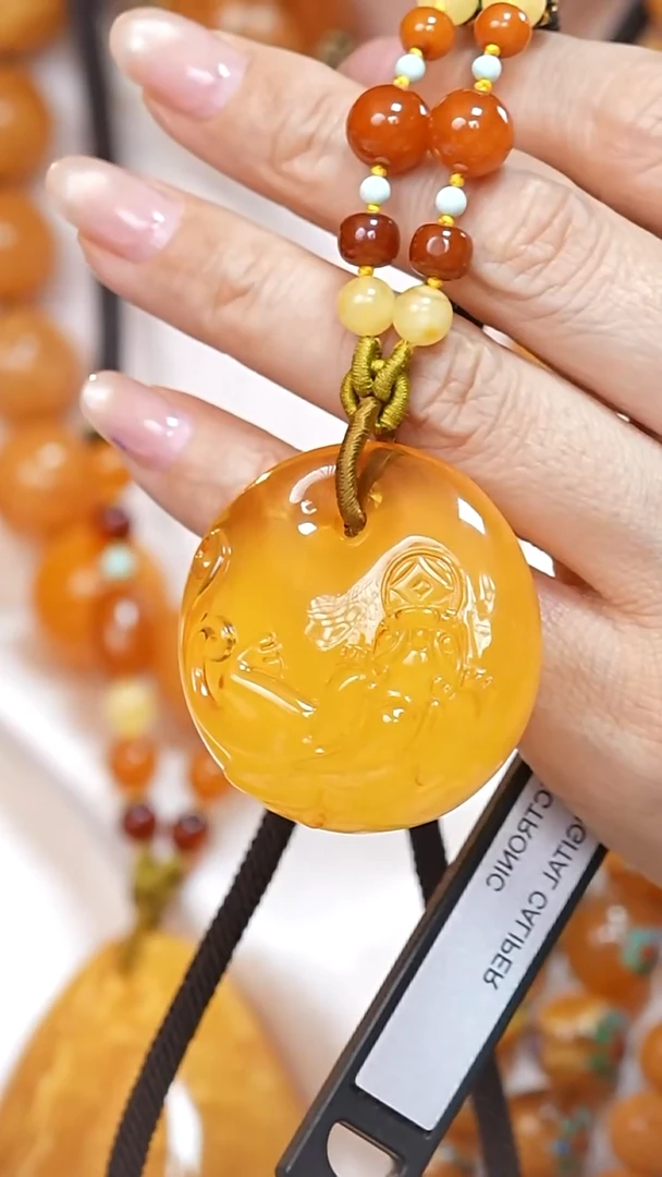 蜜蜡颈饰未镶嵌5079天然蜜蜡珠宝奇石云端妖孽石膏蜡全部保真