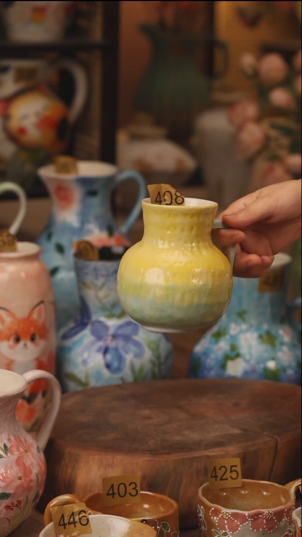 陶瓷景德镇设计师手作花器摆件侘寂风408