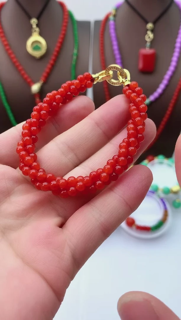 【闪购商品】翡翠手链14K金镶嵌S223手链