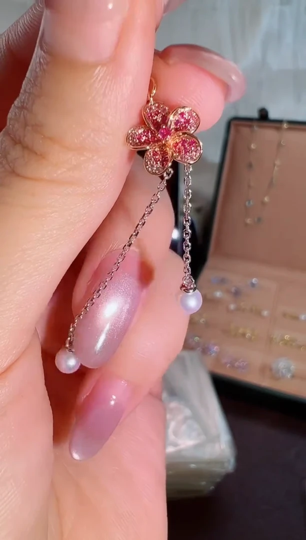 彩色蓝宝石颈饰18K金镶嵌BE12197-A#-18K三色金#7