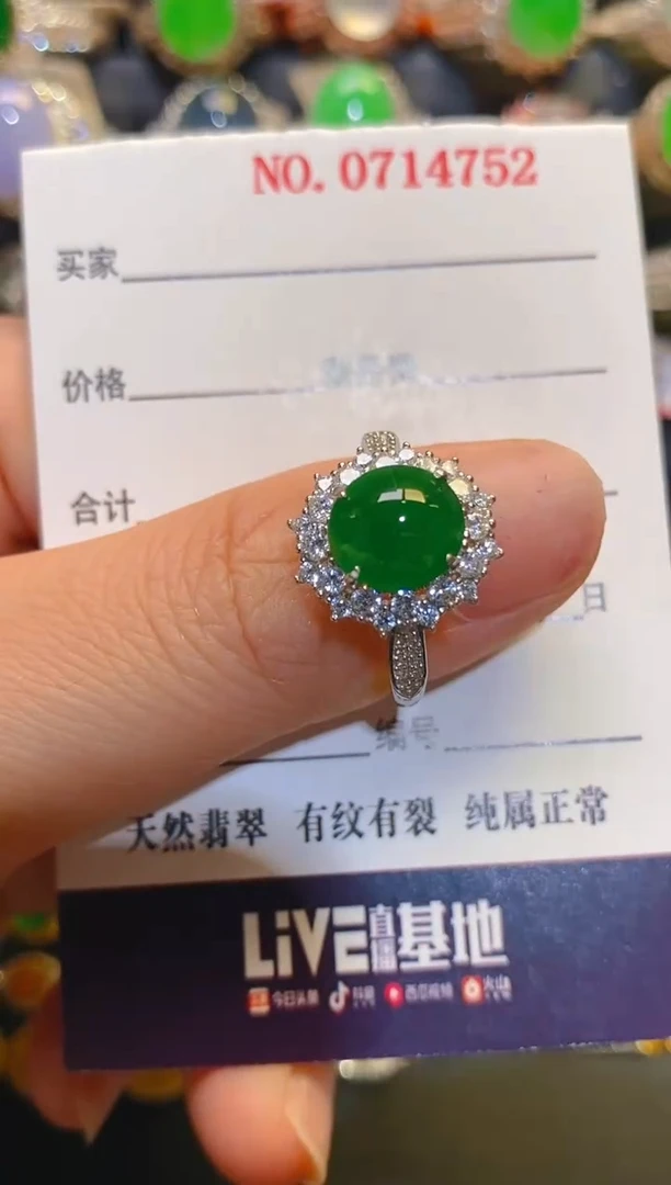 银S925镶嵌翡翠耳饰天然