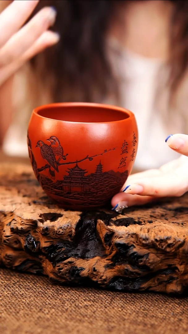 茶杯紫砂原矿紫砂杯