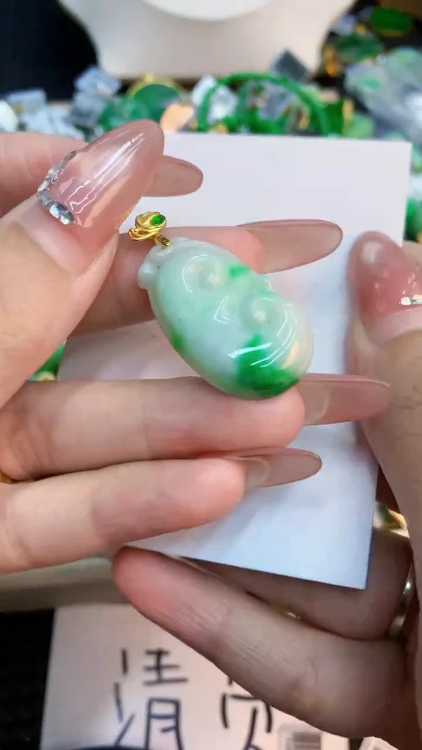 翡翠银S925镶嵌吊坠(不含链)1