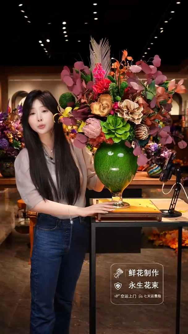 手工艺品琉璃手工花器花束空运包邮送货上门-以图片为准