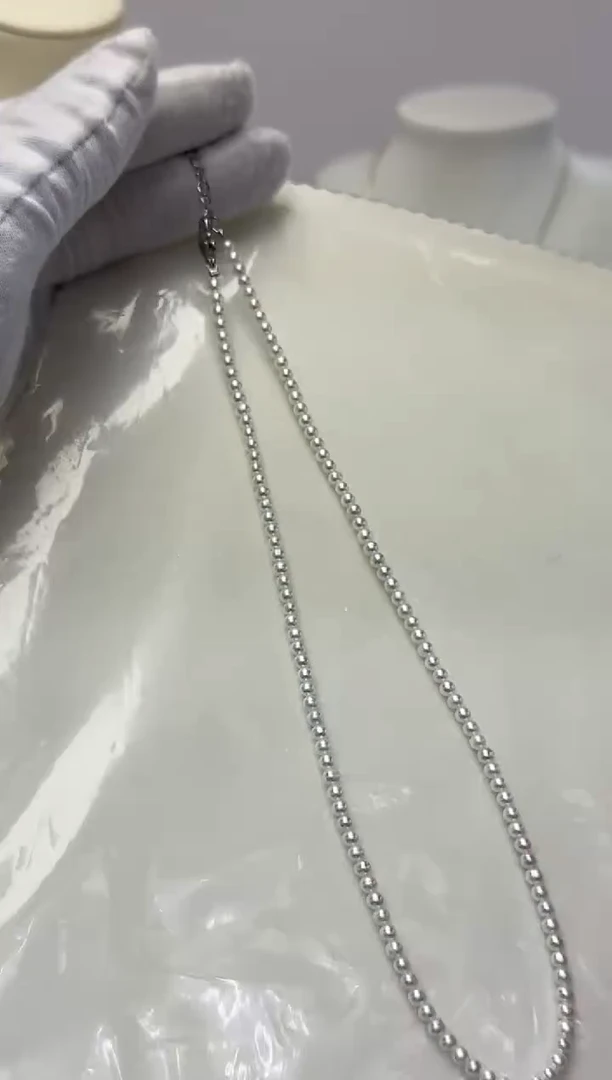 银S925镶嵌AQ淡水珍珠珍珠项链@@BC169