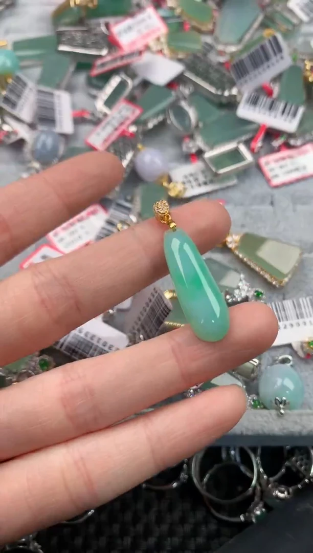 银S925镶嵌戒指翡翠666   2