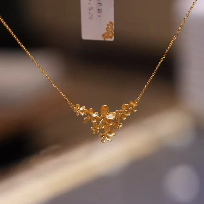 【巧玲专属】足金999繁花项链 经典时尚百搭 5.65