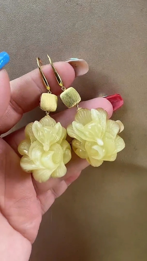 未镶嵌琥珀耳饰耳环