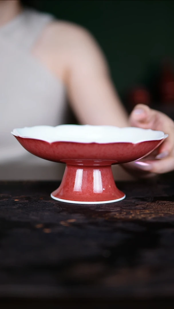 杯子景德镇纯手工陶瓷豇豆红