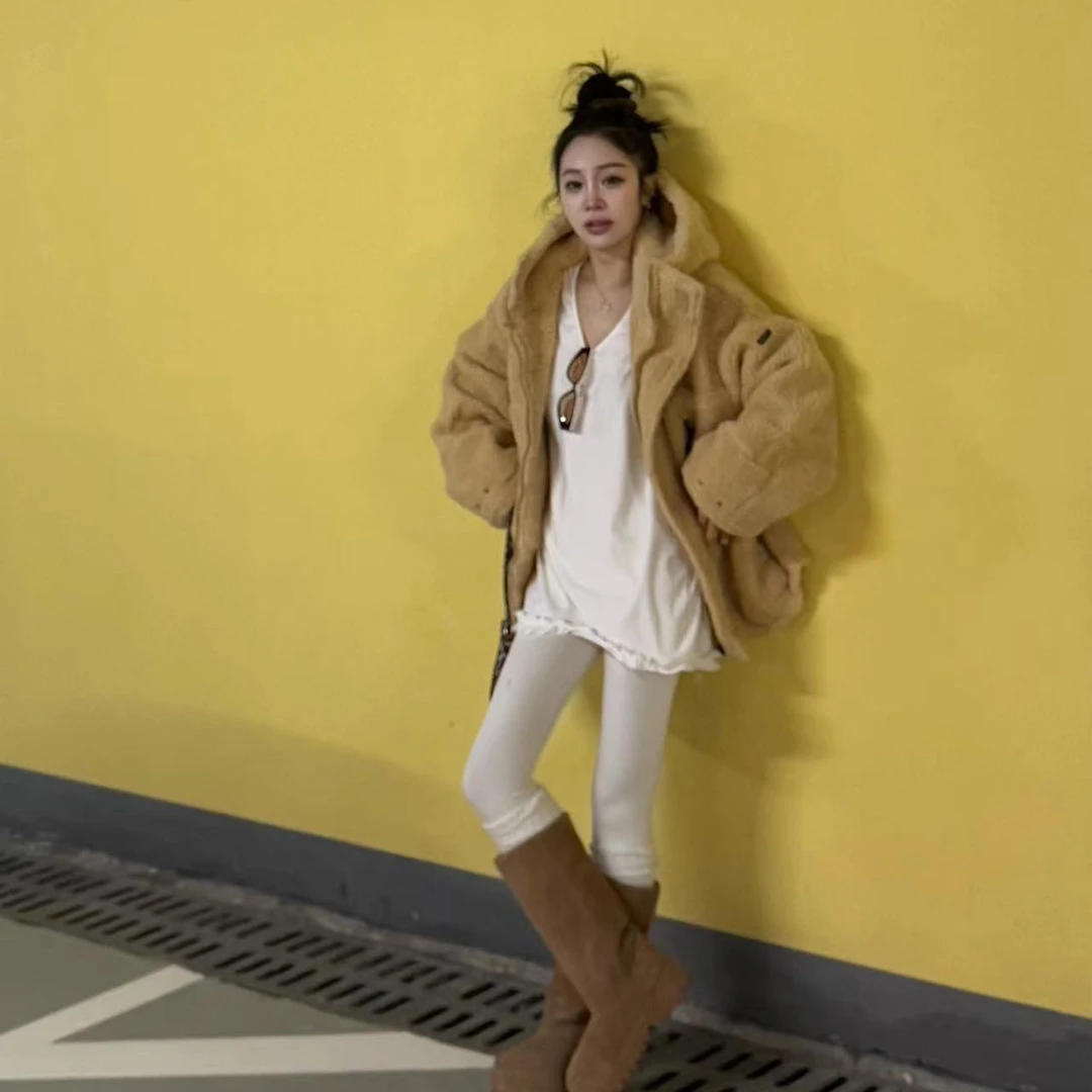 宠儿【2025冬季韩版连帽颗粒绒时尚外套】