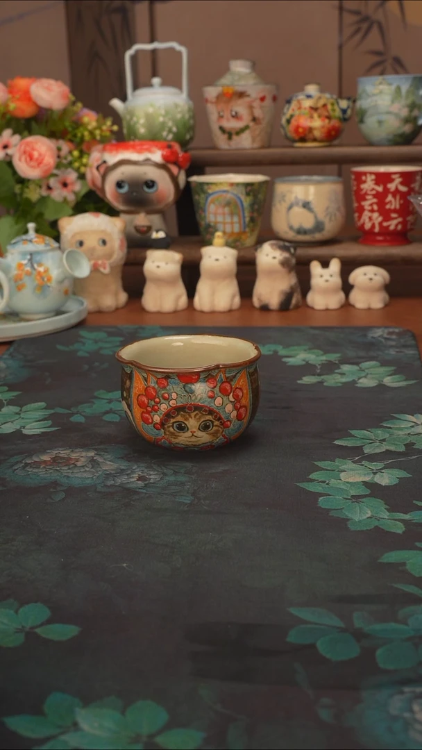 唐行举  京剧猫猫手握杯