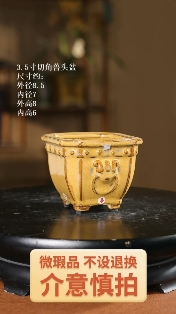 3.5寸切角兽头盆386