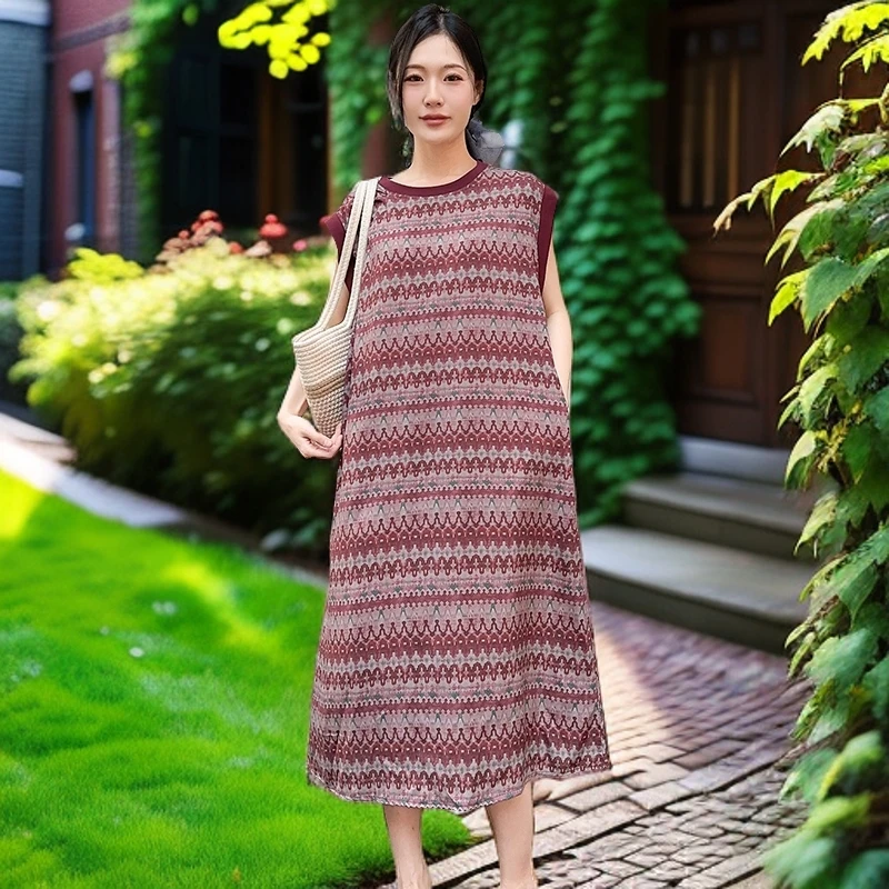 夏季绵绸连衣裙宽松轻薄透气飞袖人造棉宽背心裙大码女生休闲睡裙