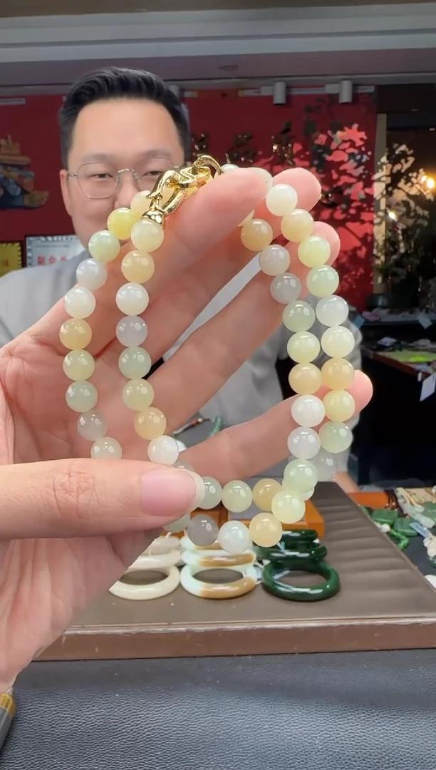 颈饰未镶嵌和田玉多宝妈妈链卡8