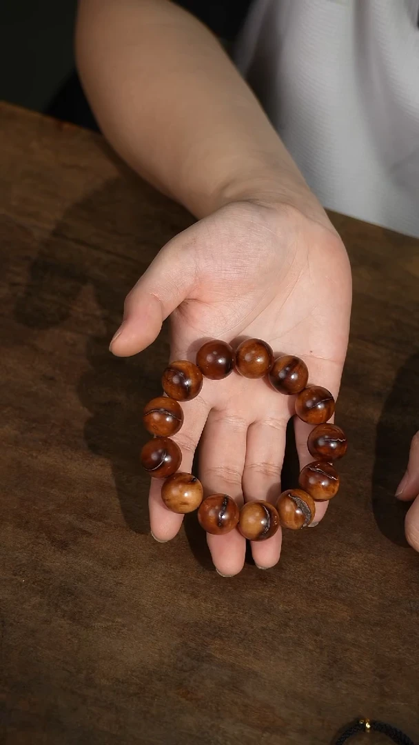 枣木2号雷击枣木雷纹念珠手串1.8