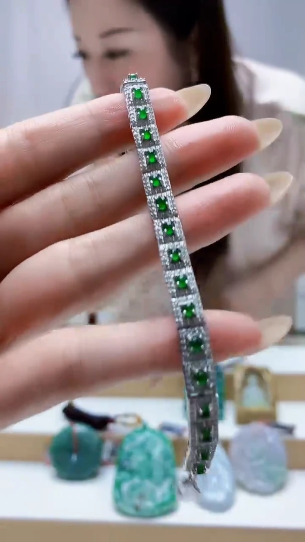 未镶嵌定制翡翠4852MM-jj手链117