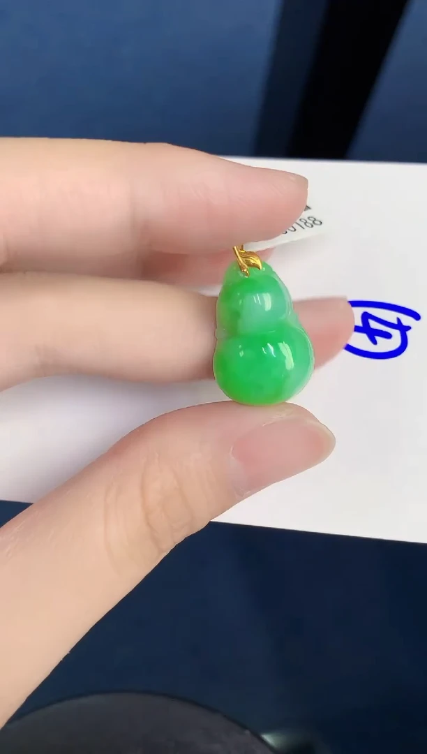 颈饰18K金镶嵌翡翠天然翡翠缅甸A货